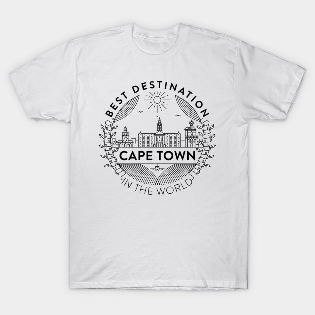 Cape Town Minimal Badge Design T-Shirt by kursatunsal